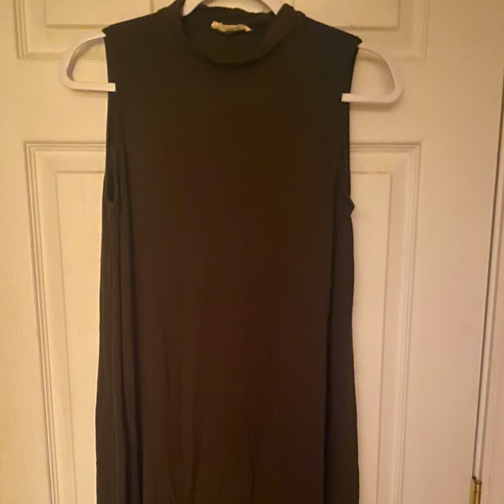 Army green mock neck T-shirt dress size smal